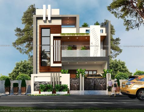 +91-9639751718 modren home , exterior elevation , modren elevation , front elevation , first floor elevation 30 40 House Elevation, G 1 Elevation Design, Balcony Elevation, Exterior Elevation, Building Front Designs, 2 Storey House Design, 3d House Plans, Small House Elevation, House Plans Mansion