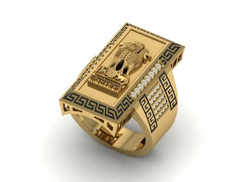 Men's Rings Gold Indian, Men's Rings Gold, Gold Rings For Men, Mans Ring, 3d Printing Machine, Mens Rings, Indian Flag, Mens Gold Rings, Gold Rings Fashion