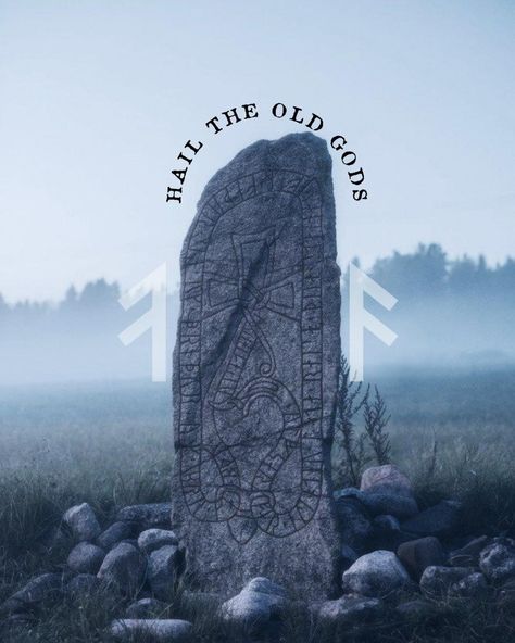 Oreamnos Oddities on Instagram: “HAIL THE OLD GODS ⁠ ⁠ A runestone is typically a raised stone with a runic inscription, but the term can also be applied to inscriptions on…” Norse Gods Aesthetic, Odin Aesthetic, European Mythology, Viking Gods, Pagan Life, Norse Paganism, The Old Gods, Viking Aesthetic, Scandinavian Tattoo