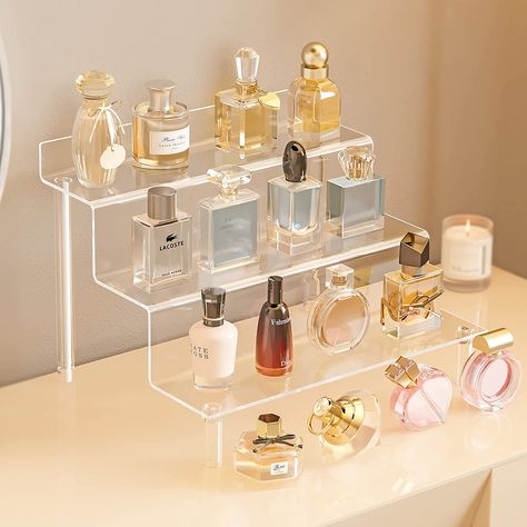 Profumo Victoria Secret, Koleksi Parfum, Perfume Stand, Perfume Organizer, Perfume Storage, Perfume Display, Perfume Organization, Acrylic Organizer Makeup, Acrylic Shelf