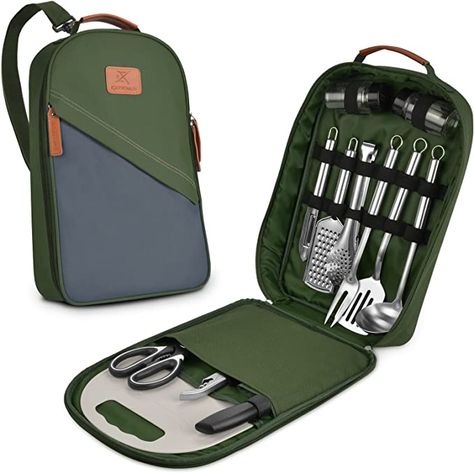 Camping Cooking Set, Camping Cooking Utensils, Kitchen Essentials List, Camping Utensils, Bbq Camping, Cooking Kit, Grilling Utensils, Camping Cooking, Cooking Utensil