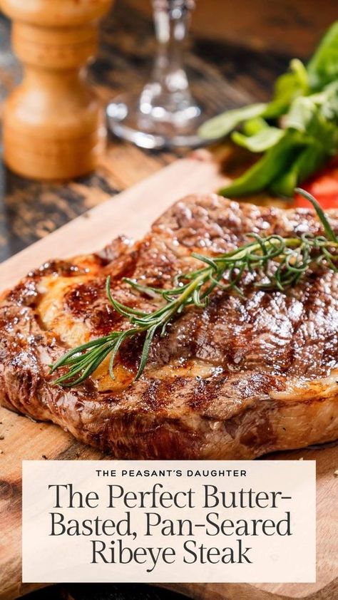 Pan Cooked Ribeye Steak, Cast Iron Skillet Ribeye Steak, Ribeye Cast Iron Skillet, Pan Fried Ribeye Steak Recipes, Pan Fried Steak Ribeye, Rib Eye Steak Recipes Cast Iron, Oven Ribeye Steak, Boneless Ribeye Steak Recipes, Ribeye Steak Recipes Grilled