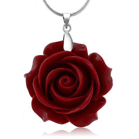 Gelang Manik, Rose Pendant, Rose Necklace, Rose Jewelry, Flower Pendant Necklace, Pendant Design, Gem Stone, Red Coral, Flower Jewellery