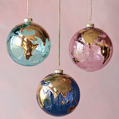 Glass Earth Globe Ornament (Light Blue) Earth Ornament, Alcohol Ink Crafts, Earth Globe, Globe Ornament, Peace On Earth, Noel Christmas, Vintage Christmas Decorations, Vintage Ornaments, Beautiful Place