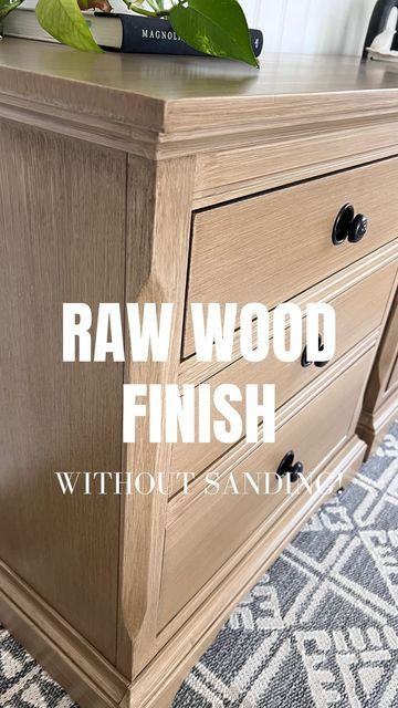 Maddison McCurdy | Furniture Refinishing & DIY on Instagram: "This Raw Wood Finish was really intimidating at first! I kept seeing other furniture refinishers try it and I thought “there’s no way I can do that!” But when I saw these nightstands for sale I scooped them up and knew I was doing that finish on those babies! I grabbed all the supplies and got to it! It all worked out, I LOVED the finished result and now it’s one of my favorites to do! Getting that raw wood, pottery barn look without all the sanding and staining???? YES PLEASE! #rawwoodfurniture #rawwoodfinish #potterybarndupe #potterybarninspired #paintedfurniture #furnituremakeover #nosanding #beforeandafter #beforeandafterfurniture" Raw Cherry Wood, Heirloom Traditions Paint Furniture Bedroom, Restaining Wood Furniture Dark To Light, Stain Furniture Diy Wood, Raw Wood Look With Paint, Natural Wood Finish Diy, Pottery Barn Sausalito Diy, Pottery Barn Furniture Finish, How To Paint Furniture To Look Like Natural Wood