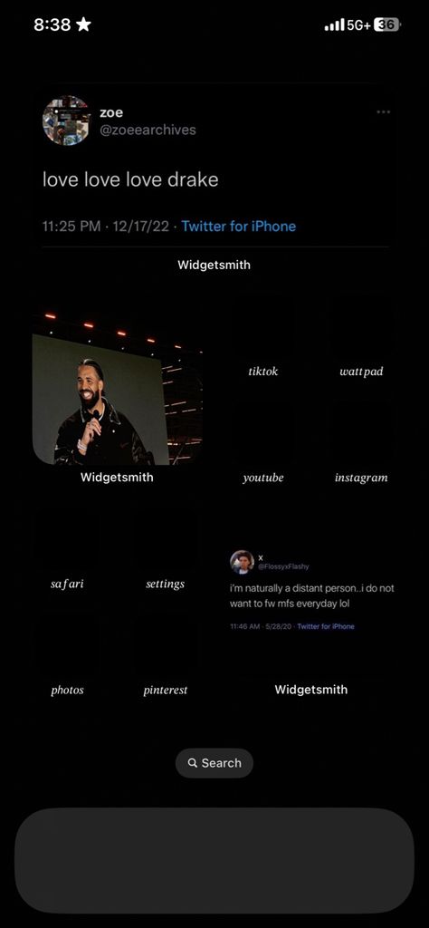 Black Wallpaper Widgetsmith, Brent Faiyaz Home Screen Layout, Drake Phone Theme, Drake Homescreen Layout, Ios 16 Home Screen Ideas Music, Iphone Home Screen Inspiration, Ios 16 Home Screen Ideas Minimalist, Drake Homescreen, Black Home Screen Ideas