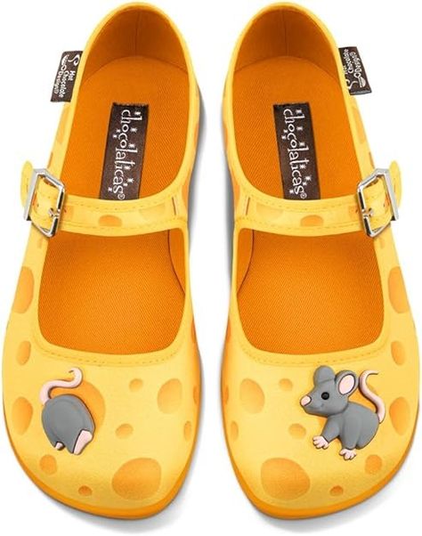 Amazon.com | Hot Chocolate Design Chocolaticas Mouse & Cheese Women's Mary Jane Flat Multicoloured HCD 37 | Flats Womens Mary Jane Flats, Mary Jane Flat Shoes, Hot Chocolate Design, Mary Jane Shoes Flat, Chocolate Design, Gothic Gifts, Dark Gothic, Makes You Beautiful, Mini Tote Bag