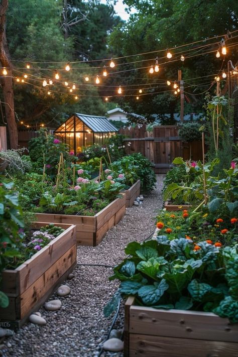 Unique Small Garden Ideas, Backyard Garden Planters, Home Garden Ideas Small, Small Garden With Raised Beds, Kitchen Garden Small, Raised Garden Landscaping, Garden Landscape Design Ideas, Home Allotment Ideas, Garden Design Fence Ideas