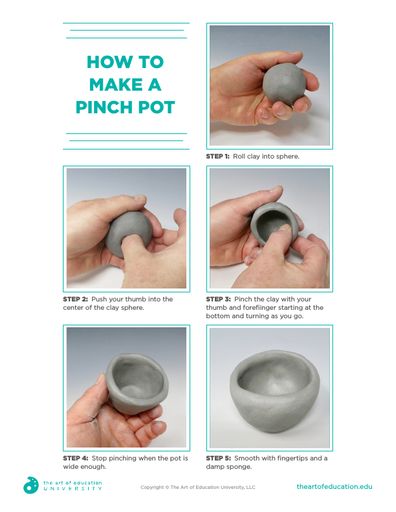 How To Make A Pinch Pot - FLEX Resource Pinch Pottery, Clay Pinch Pots, Ceramic Pinch Pots, Clay Lesson, Pottery Lessons, Pottery Patterns, Education University, Pinch Pot, Ecole Art