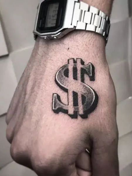 Tattoos of Dollar Signs. Dollars Tattoo Design, Money Symbol Tattoo, Small Money Tattoo, Money Bag Tattoo Design, Moneybag Tattoos, Tato Jam, Money Tattoo Designs, Money Sign Tattoo, Dollar Sign Tattoo