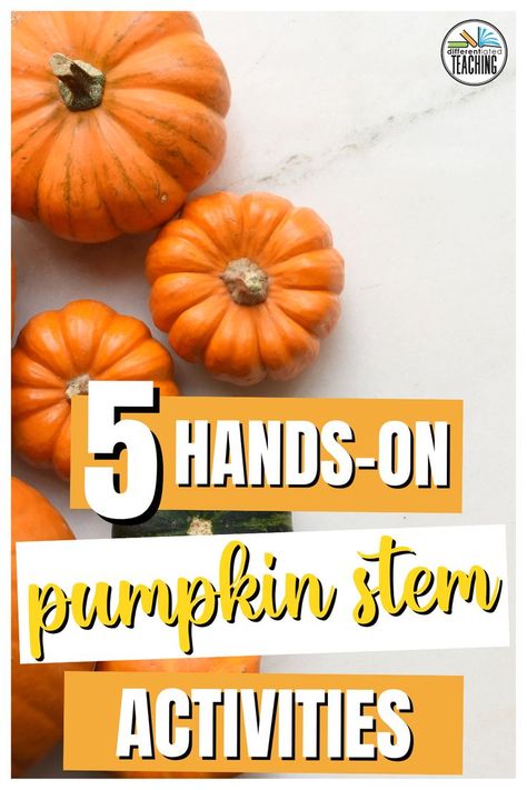 Engage your students with pumpkin activities this fall! This blog post features some of my favorite pumpkin STEM activities to do in October and November and your students will love these pumpkin science experiments. Check out these 5 pumpkin themed STEM activities for your elementary students today! Pumpkin Decomposing Activity, Fall Stem Activities Kindergarten, 1st Grade Fall Science Activities, Stem Pumpkin Activities Preschool, Pumpkin Craft For Elementary, Mini Pumpkin Stem Activities, Pumpkin Stem Activities Kindergarten, Fall Stem Preschool, Activities With Pumpkins For Kids