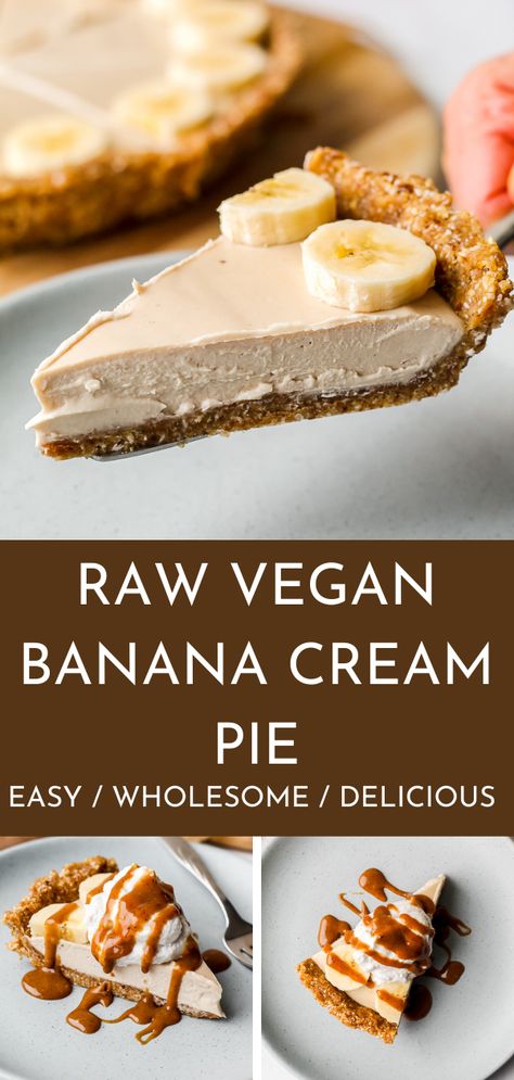 Raw Baking Recipes, Raw Vegan Diet Food List, Raw Vegan Dinners Main Dishes, Raw Vegan Cookies Recipes, Easy Vegan Dessert Healthy, Raw Vegan Easy Recipes, Healthy Recipes Vegan Easy, Raw Vegan Banana Cream Pie, Gluten Free Vegan Banana Recipes