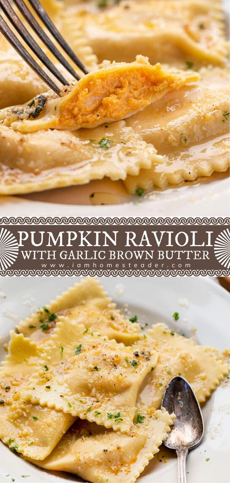 Pumpkin Filled Ravioli Recipe, Keto Pumpkin Ravioli, Autumn Ravioli Recipe, Pumpkin And Sage Ravioli Sauce, Different Ravioli Fillings, Amaretto Butter Sauce For Ravioli, Pumpkin Filled Ravioli, Browned Butter Ravioli Sauce, Gluten Free Pumpkin Ravioli