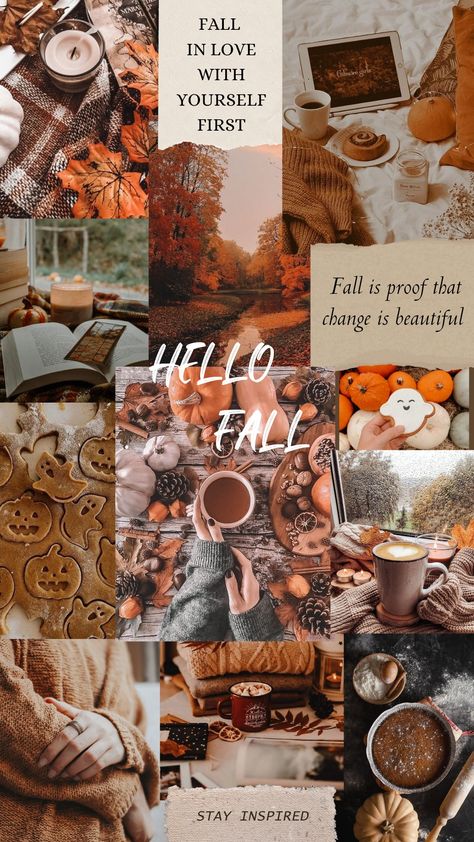 Aesthetic Fall Vibes Wallpaper, Cute Fall Screensavers, Hello Fall Asthetic, Fall Picture Collage, Autumn Pictures Aesthetic, Cute Fall Collage Wallpapers, Happy Fall Y'all Wallpaper, Hello Fall Aesthetic, Autumn Phone Wallpaper Aesthetic