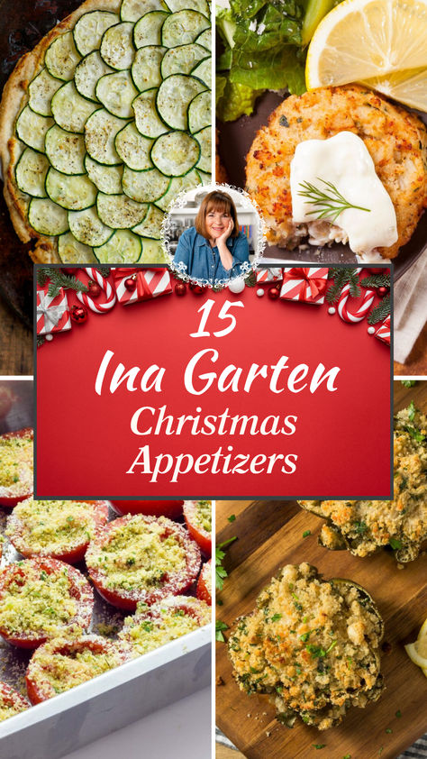 15 Best Ina Garten Christmas Appetizers Christmas Cocktail Party Food Appetizers, Ina Garten Holiday Recipes, Christmas Dishes For Party, Ina Garden Christmas Recipes, Ina Garten Stuffed Mushrooms, The Best Christmas Appetizers, Gourmet Christmas Appetizers, Appetizers For Christmas Eve Party, Make Ahead Christmas Party Food