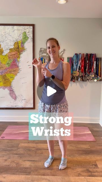 Stephanie Ridgway on Instagram: "Strong wrists are important because we use our hands and arms a lot in daily life. It would be hard to open a jar, pick up a grocery bag, or put something up on a high shelf without any wrist strength.  It’s also difficult to do certain exercises and activities without wrist strength.  Here are a few wrist strengthening exercises that you can add to your daily routine! Try doing 2-3 sets of 8-12 reps of each!  #wriststrength #handstrength #gripstrength #gripstrengthtraining #wristpain" Wrist Strengthening Exercises, Wrist Strengthening, Hand Strengthening Exercises, Wrist Strength, Wrist Exercises, High Shelf, Hand Strengthening, Kettlebell Exercises, Wrist Pain