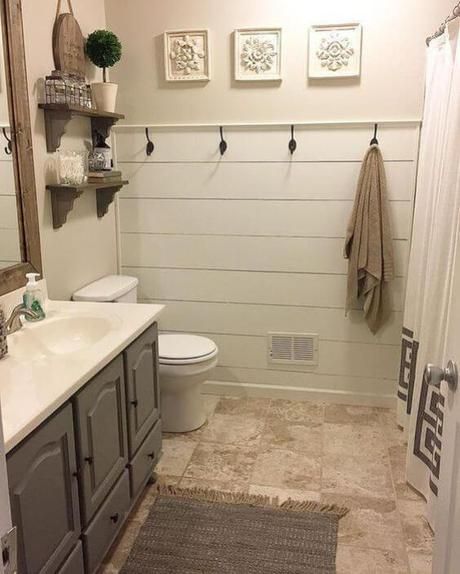 Ideas Baños, Farmhouse Bathroom Remodel, Bad Inspiration, Modern Farmhouse Bathroom, Guest Bathrooms, Basement Bathroom, Bathroom Redo, Farmhouse Bathroom Decor, Bathroom Kids