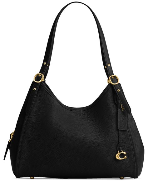 in stock Classic Coach Bags, Black Purse Designer, Medium Shoulder Bag, Black Leather Shoulder Bag For School, Coach Bags Aesthetic, Fancy Bags Purses, Claire Aesthetic, 2024 Handbags, Fall Purses