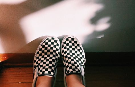 checkered vans, black & white Vans Aesthetic, Checkered Vans, Fashion Goals, Vans Black, Vans Classic Slip On Sneaker, Photoshoot Ideas, Slip On Sneaker, Mood Board, Black White