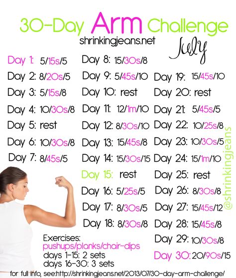 30-Day Wall Squat Challenge | Honeymoon Fat Shred 30 day Fitness Challenge: Monthly Workout Calendar, 30 Day Arm Challenge, 30 Day Arm, Být Fit, Arm Challenge, Wedding Workout, Month Workout, Workout Calendar, Fitness Exercises