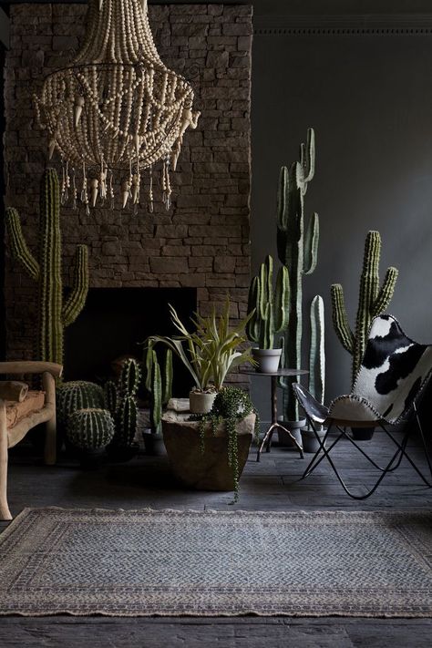 #living #room #plants #cactus #decor #decoration #home #design #interior #follow Macabre Decor, Interior House Colors, Vintage Floral Wallpapers, Target Home Decor, Boho Room Decor, Decoration Garden, Victorian Decor, Dark Interiors, Cactus Y Suculentas