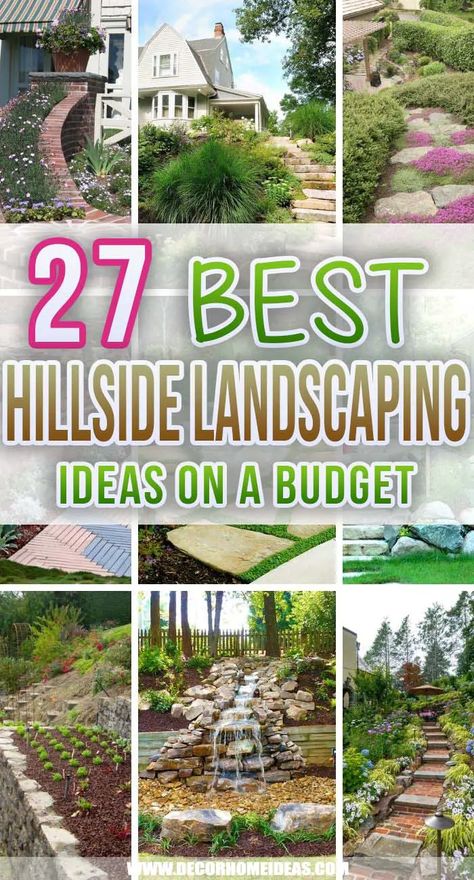 Steep Hillside Landscaping, Hillside Landscaping Ideas, Tiered Landscape, Steep Backyard, Steep Gardens, Sloped Backyard Landscaping, Terraced Landscaping, Landscaping A Slope, Landscaping On A Hill