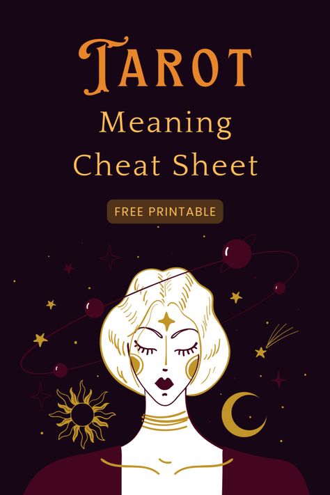 Ready to embark on your journey into the mystic world of tarot but don't know where to start? Unravel the complexity of tarot cards with ease using my Free Tarot Meaning Cheat Sheet. This simple printable tarot digital download will help you understand tarot card meanings and guide you on your spiritual journey. Don't let the arcana remain a mystery. Download your Free Tarot Reference Guide now! Types Of Tarot Cards, Tarot Card Meanings Cheat Sheets Free, Learning Tarot Cards Tips, Free Tarot Cards Printable, Learn Tarot Card Meanings, Free Oracle Cards Printable, Tarot Cheat Sheet Learning, How To Read Tarot Cards For Beginners, Easy Tarot Card Drawing