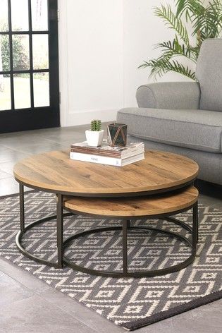 Buy Bronx Round Coffee Nest Of Tables from the Next UK online shop Modern Coffee Table Decor, Furnitur Ruang Keluarga, Unique Dining Tables, Unique Coffee Table, Beautiful Dining Rooms, Nesting Coffee Tables, Diy Coffee Table, Cool Coffee Tables, Living Room Coffee Table