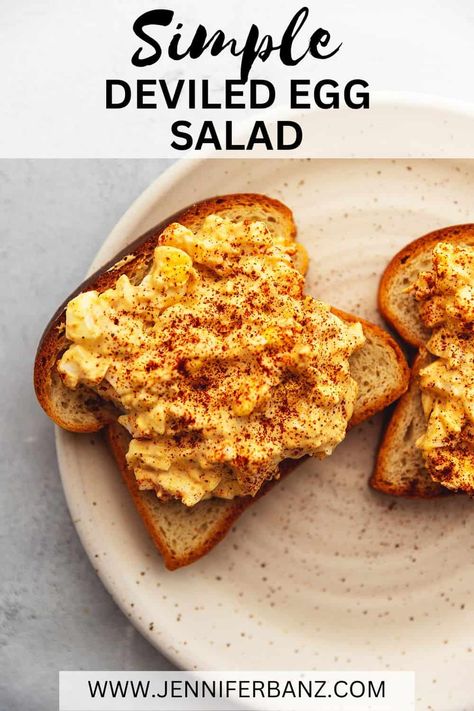 This simple deviled egg salad is filled with all the flavors you expect from deviled eggs. It is the perfect dish for a quick meal prep lunch. Serve with lettuce wraps or on some toast! Deviled Egg Toast, Deviled Egg Salad Recipe, Bbq Pork Crockpot, Keto 2023, Keto Eggs, Ham Roll Ups, Deviled Egg Salad, Best Egg Salad Recipe, Keto Salads