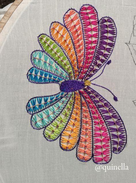 Aari embroidery Motifs For Embroidery Design, Patch Work Embroidery Motifs, Aari Butterfly Design, Simple Embroidery Designs Tutorial, Pattern Stitch Design In Aari Work, Butterfly Stitch Type 2 Design In Aari, Aari Pattern Design, Butterfly Stitch In Aari, Butterfly Stitch Aari Work Designs