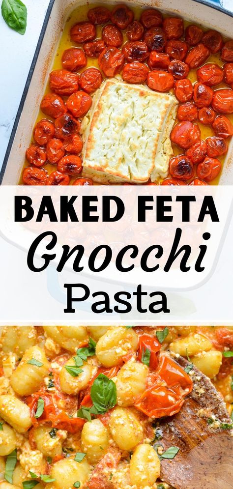 Gnocci Meals Gnocchi Recipes Vegetarian, Greek Feta Pasta Bake, Gf Potato Gnocchi Recipes, Easy Gnocchi Dinner Recipes, Meatless Gnocchi Recipes, Vegetarian Gnocchi Dishes, Feta Cheese Dinner Recipes, Dinner Recipes With Gnocchi, Easy Gnocchi Meals