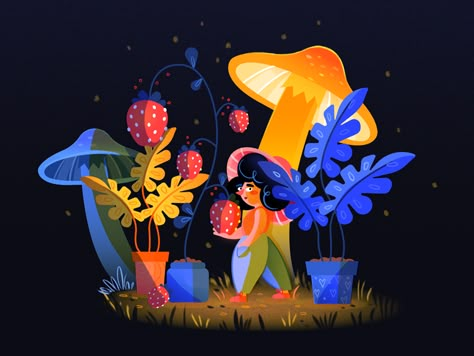 Gardening Illustration, Beginners Gardening, Light Illustration, Flower Sketch, Gardening Inspiration, Gardening Design, Garden Illustration, Flat Design Illustration, Posca Art