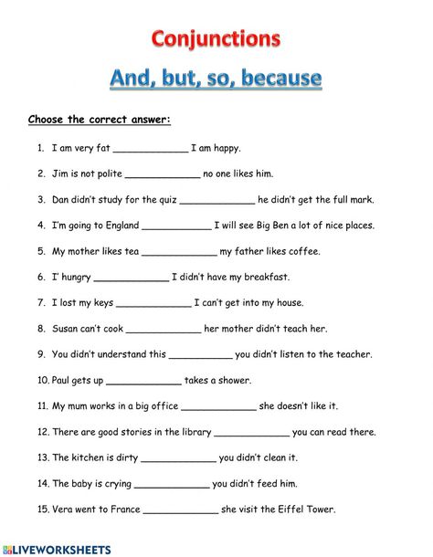 So And But Worksheet, And But Because Worksheet, Gr 4 English Worksheets, Connectives Worksheet For Grade 4, And And But Worksheets, So And Because Worksheet, Conjunctions Worksheet Class 4, English Worksheets For Grade 4 And 5, Grammar Exercises Worksheets