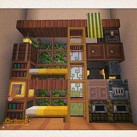 Loft Bed Minecraft, Minecraft Loft Bed, Minecraft Loft, Minecraft Beds, Minecraft Bed Ideas, Maine Craft, Minecraft Bedding, Minecraft Bed, Minecraft Things