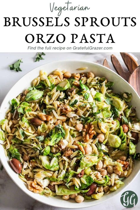 Orzo Mediterranean, Lemon Orzo Pasta, Tofu Feta, Lemon Orzo, Orzo Recipes, Vegetarian Life, Chickpea Pasta, Small Pasta, Sprout Recipes