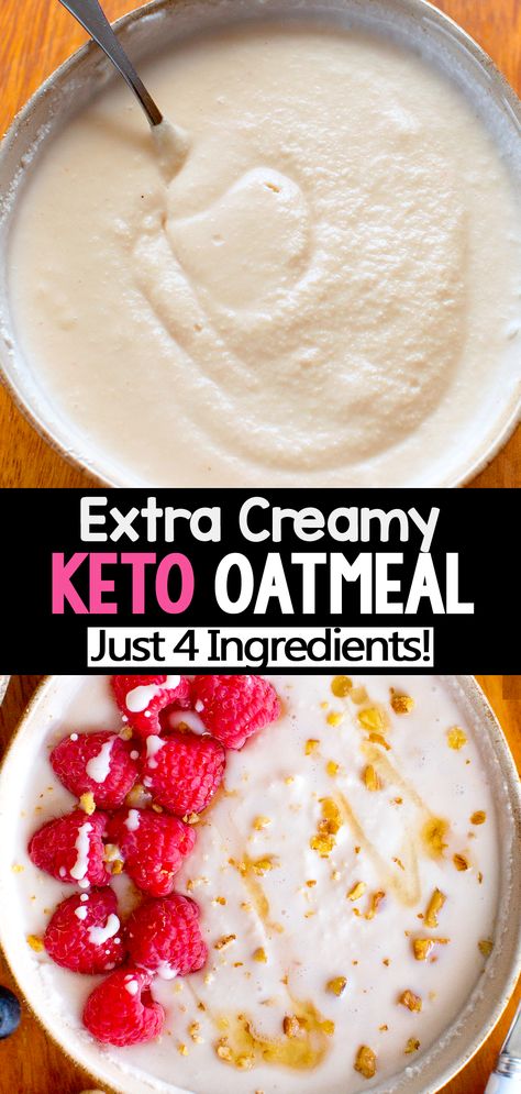 Low Carb Favorites, Keto Breakfast Porridge, Easy Breakfast Low Carb, Keto Oats Overnight, Keto Hot Cereal Recipe, Low Carb Hot Cereal Recipes, Sweet Low Carb Breakfast, Vegetarian Low Carb Breakfast, Keto Breakfast For A Crowd