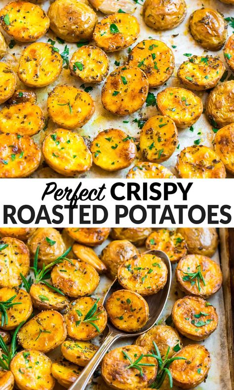 Roasted Golden Potatoes, Golden Potato Recipes, Seasoned Roasted Potatoes, Making Roast Potatoes, Oven Roasted Red Potatoes, Oven Roasted Potatoes Easy, Crock Pot Baked Potatoes, Roasted Potatoes And Carrots, Potatoes Easy