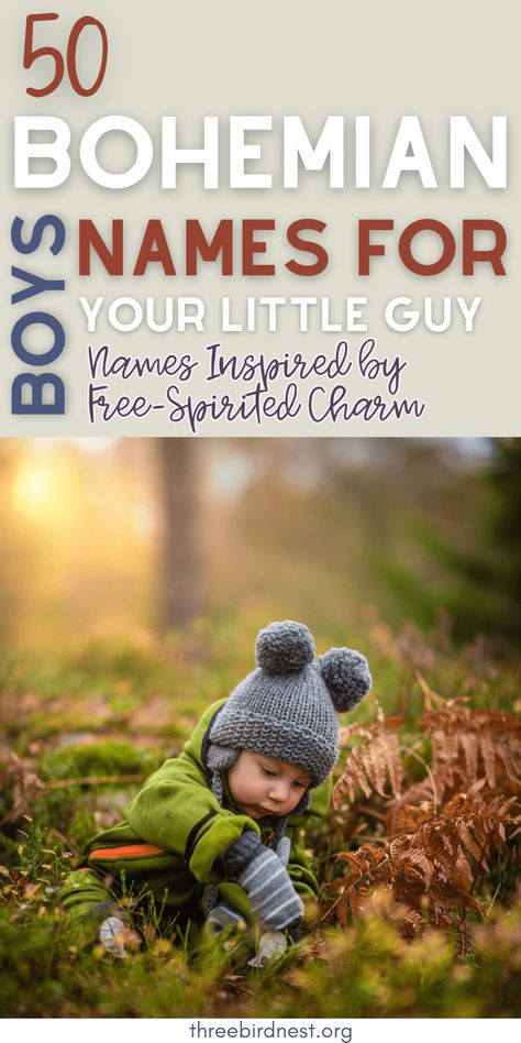 Discover 50 enchanting Bohemian boy names, each intricately woven with nature, mythology, and free-spirited charm. From the celestial vibes of Orion to the earthy resonance of River, explore a collection that transcends mere names, inviting you to embrace a lifestyle of creativity, joy, and harmonious connection with the world. Boho boy names, bohemian boy names, cute boy names, modern boy names, hippy boy names, boy names list, free spirited boy names. Hippie Names For Boys, Mystical Boy Names, Ethereal Boy Names, Witchy Boy Names, Name Inspiration Boy, Boho Boy Names, Nature Boy Names, Hipster Boy Names, Hippie Baby Names