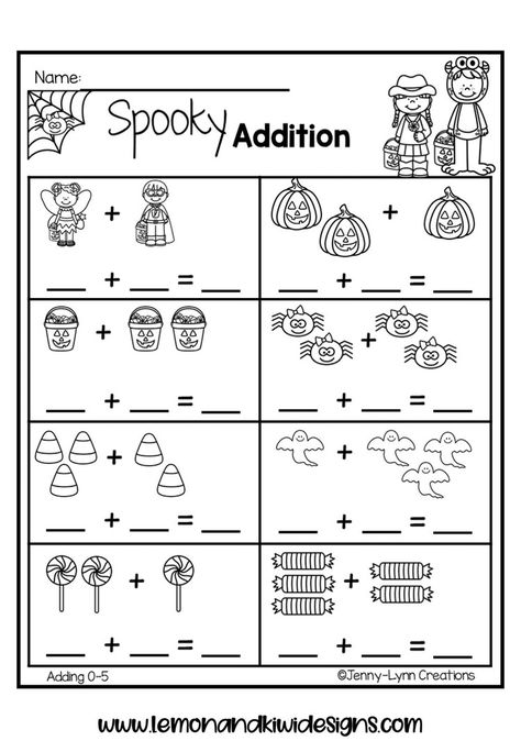 Free Spooktacular Halloween Math Worksheets for Kids — Lemon & Kiwi Designs Free Halloween Math Worksheets, Halloween Worksheets Preschool, Halloween Worksheets Free, Math Worksheets For Kids, Halloween Math Worksheets, Free Math Printables, Halloween Math Activities, Kindergarten Math Worksheets Free, Halloween Kindergarten