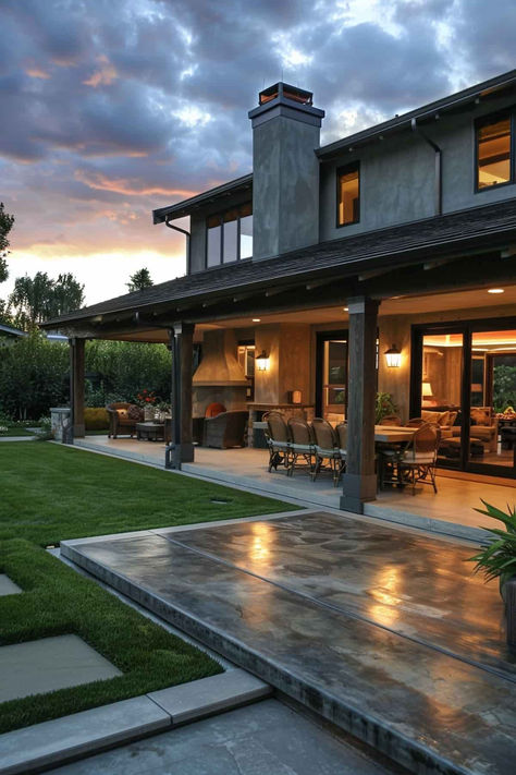 38 Cement Patio Ideas to Transform Your Outdoor Space Outdoor Patio Cement Floor Ideas, Outdoor Cement Floor Ideas, Concrete That Looks Like Wood, Patio Cement Floor Ideas, Cement Floor Ideas, Stamped Cement, Cement Patio Ideas, Cement Porch, Concrete Patio Ideas