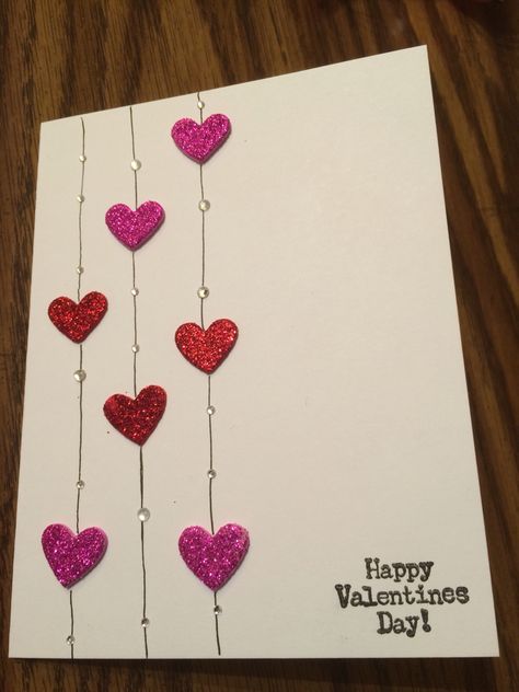 Handmade Card For Valentine Day, Easy To Draw Valentines Cards, Cards For Friends Valentines Day, Cute Valentine Day Card Ideas, Homemade Cards For Valentines Day, Valentine's Card Ideas Aesthetic, Valentines Gift Card Ideas Easy Diy, Easy To Make Valentine Cards, V Day Card Ideas