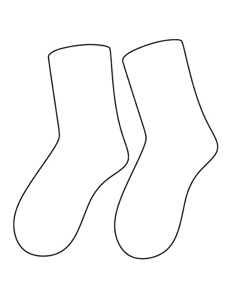 Socks pattern. Use the printable outline for crafts, creating stencils, scrapbooking, and more. Free PDF template to download and print at http://patternuniverse.com/download/socks-pattern/ Clothing Outline Template, Printable Socks Template, Sock Template Free Printable, Socktober Ideas, Clothes Crafts For Kids, Sock Printable, Socks Template, Socks Printable, Sock Template