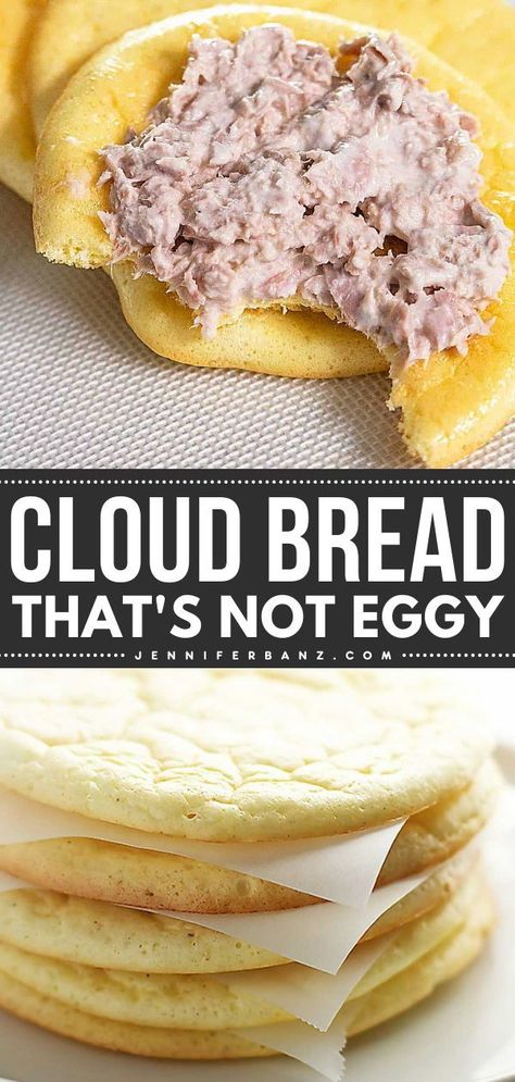 Cloud Bread No Cream Of Tartar, Cloud Bread Danish, Cloud Bread Ideas, No Bread Recipes, Cinnamon Cloud Bread, Crafty Morning Recipes, Bread Replacement Ideas, Keto Crescent Rolls, Egg White Cloud Bread