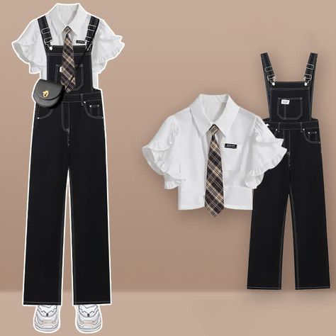 Casual Pocket Lapel Tie T-Shirt Denim Overalls Set Elevate your casual style with this elegant pocket lapel tie t-shirt and denim overalls set. Perfect for effortless and stylish looks, featuring convenient pockets and a tie at the waist for a flattering fit. Upgrade your wardrobe with this versatile, statement-making outfit. Size Info. M: for Weight Range (45-55 kg). for Height Range (150-175 cm) L: for Weight Range (55-60 kg). for Height Range (150-175 cm) XL: for Weight Range (60-70 kg). for Tie T Shirt, Kawaii Swimsuit, Dark Academia Clothing, Tied T Shirt, Overalls Outfit, Jeans Overall, Salopette Jeans, Cottagecore Fashion, Kawaii Dress