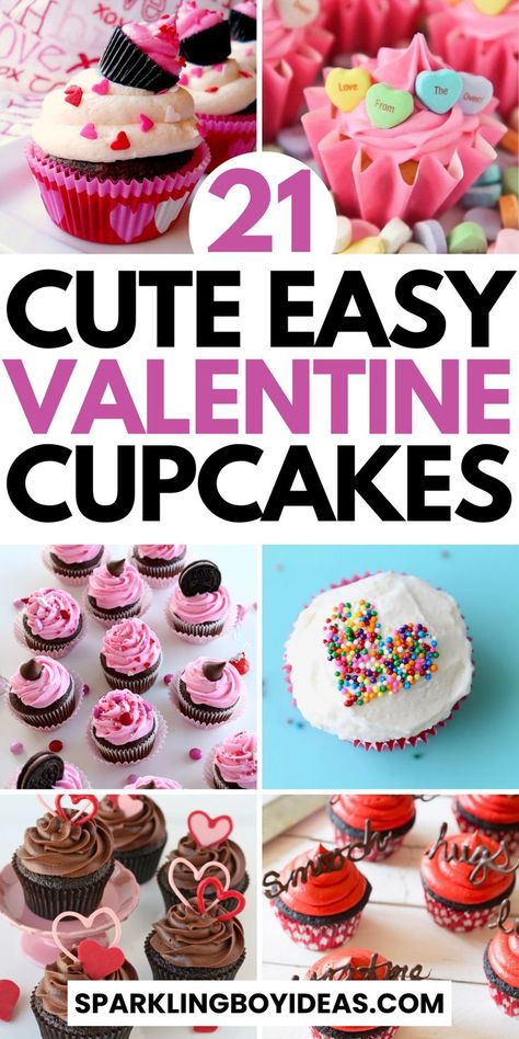 Delight in the magic of Valentines Day cupcakes, perfect for celebrating love! Discover our easy and romantic cupcake recipes, including heart-shaped cupcakes, chocolate cupcakes, cherry cupcakes, and red velvet cupcakes. Get creative with DIY Valentine cupcake decorating ideas, featuring cute designs and pink and red themes. From fancy Valentine's Day desserts to fun mini cupcake ideas, we have ideas for all. Make your Valentine's Day special with these delicious Valentine's Day treats! Valentine Cupcakes For Kids, Valentine Cupcake Decorating Ideas, Mini Cupcake Ideas, Flavored Breads, Valentines Cupcakes Decoration, Shaped Cupcakes, Valentines Day Cupcakes, Valentines Desserts, Cupcake Decorating Ideas