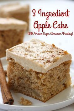 3 Ingredient Apple Cake, 3 Ingredient Cakes, Cinnamon Frosting, Apple Spice Cake, Cake Mix Desserts, Cake Chocolat, Spice Cake Mix, Apple Cake Recipes, Apple Pie Recipes