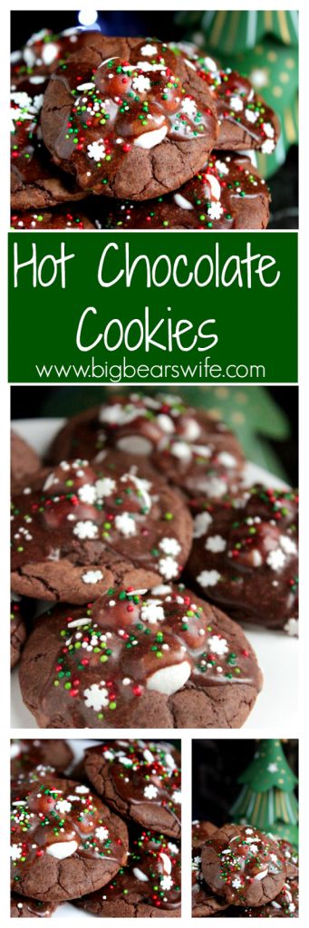 Hot Chocolate Cookies. Seriously! This might be my new favorite cookie! I just can't get enough of them! Easy To Make Cookies, Hot Cocoa Cookies, Hot Chocolate Cookies, Holiday Aesthetic, Cocoa Cookies, Tasty Foods, Chopping Block, Christmas Sweets, Semi Sweet Chocolate Chips