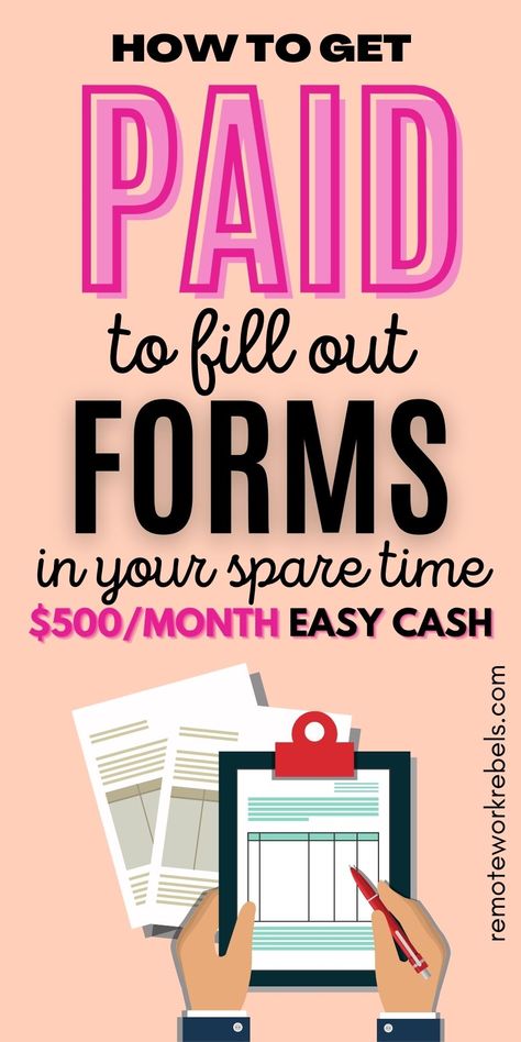 How to get paid to fill out forms in your spare time. Earn easy side hustle cash with these 7 form filling jobs without investment. Get paid to fill forms and do simple tasks without even leaving the sofa. Easy Side Jobs To Make Money, Quick Cash Ideas Extra Money, Easy Side Jobs Extra Cash, Easy Side Jobs From Home, Get Paid To, Best Side Hustles From Home, Easy Side Hustles Work At Home, How To Make Money Online, How To Make Money From Home