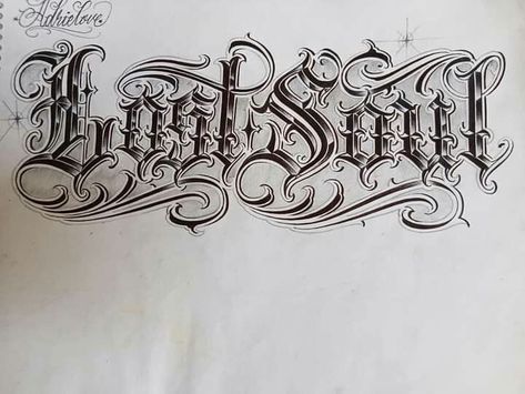 Tattoo Lettering Fonts Old School, Tattoo Lettering Styles Names, Chicano Lettering Gangsters, Chicano Tattoo Font, Lettering Hand Tattoo, Chicano Script Lettering, Tattoo Script Lettering, Lettering Cholo, Chicano Script