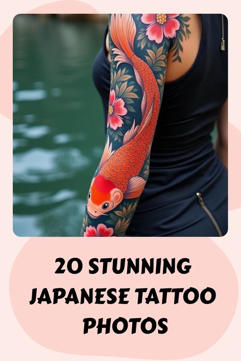 20 Stunning Japanese Tattoo Photos Women’s Japanese Tattoo, Japanese Traditional Tattoo Woman, Koi Dragon Tattoo Sleeve, Japanese Tattoo Art Mask, Koi Fish And Dragon Tattoo, Love Japanese Tattoo, Japanese Tattoos Women, Kurama Tattoo, Iconic Tattoos